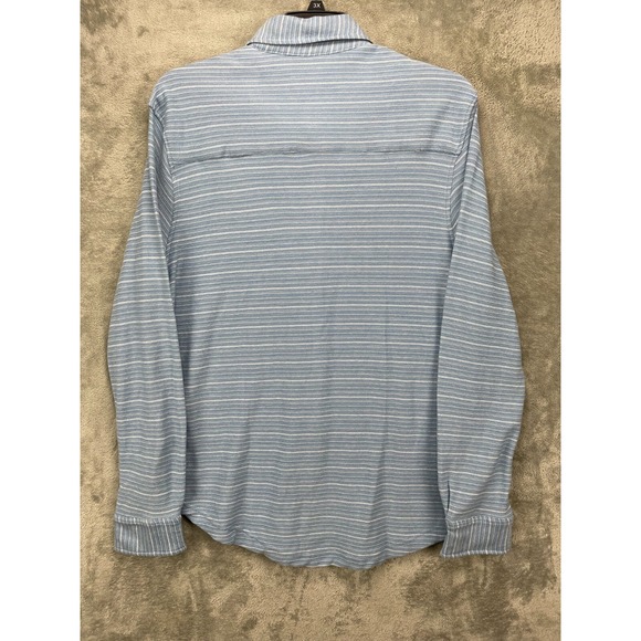 Robert Graham Men's Adler Knit Shirt XL Blue Striped Casual Button Up - Picture 7 of 8